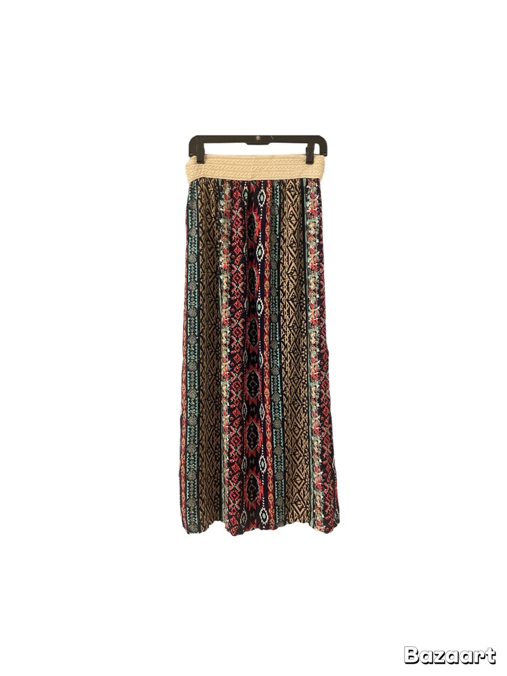 Justice Multicolor Tribal Print Maxi Skirt with Cream Waistband